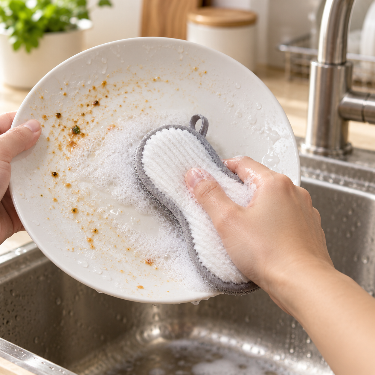 Dual-Sided Kitchen Cleaning Sponge
