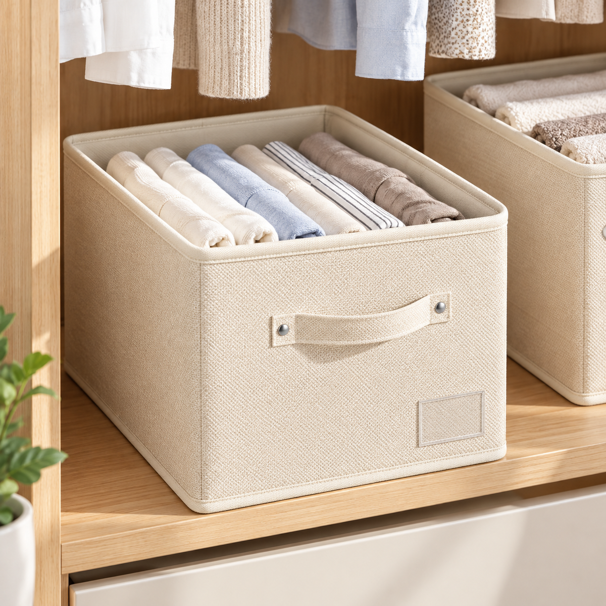 Foldable Fabric Storage Bin with Handle