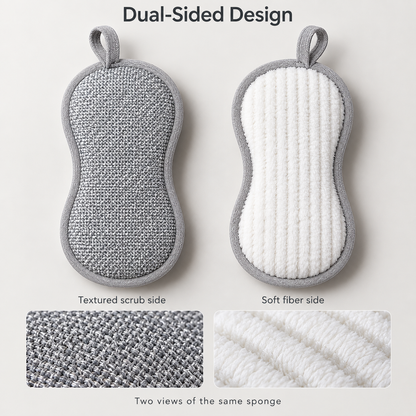 Dual-Sided Kitchen Cleaning Sponge