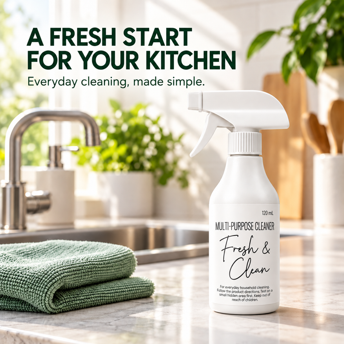 120 mL multi-purpose cleaning spray in a kitchen