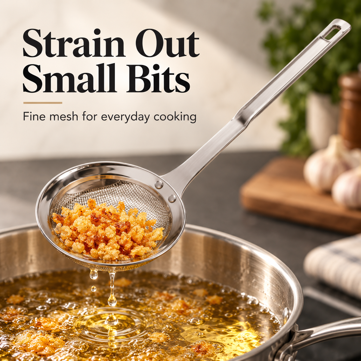 Stainless Steel Fine Mesh Skimmer Spoon