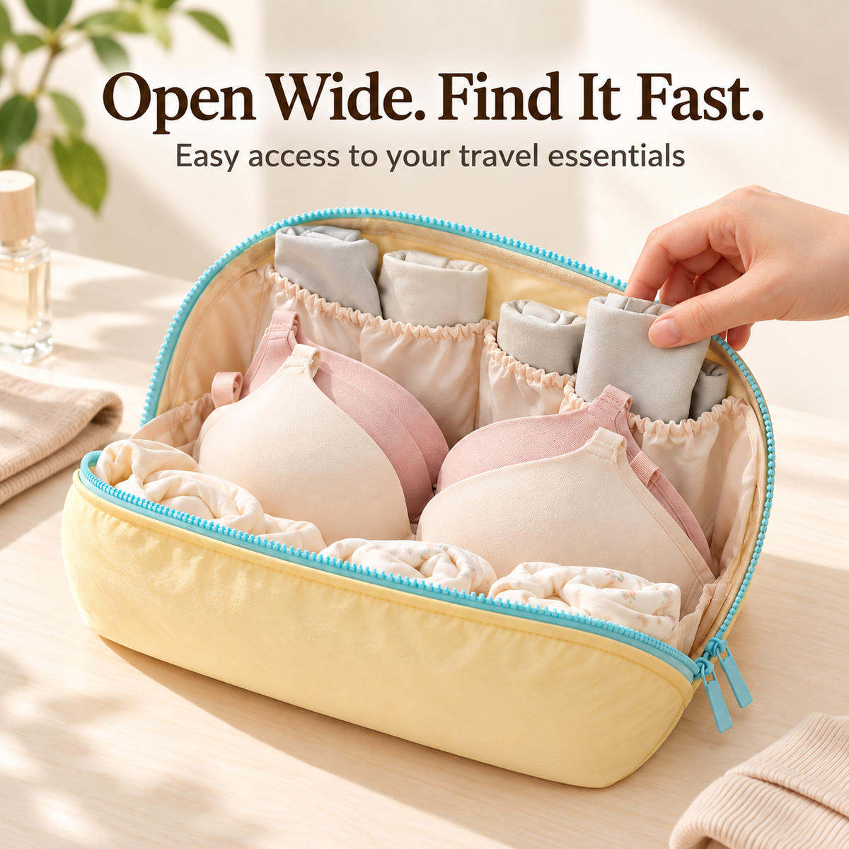 Travel Underwear Organizer Bag – Bra & Sock Storage Pouch