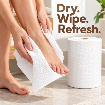 Disposable Foot Drying Towels – Tear-Off Roll
