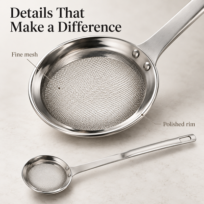 Stainless Steel Fine Mesh Skimmer Spoon