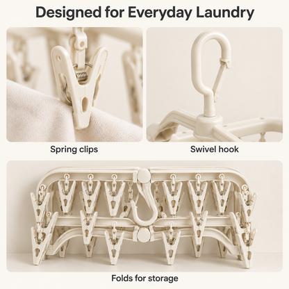 Folding Laundry Clip Hanger