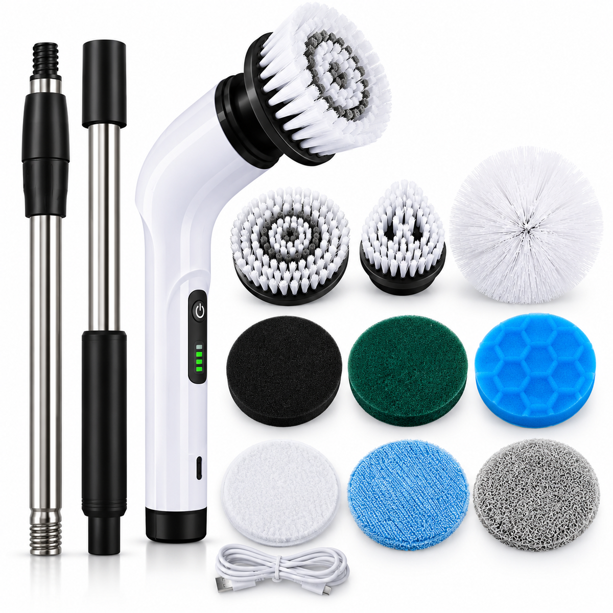 Cordless Electric Spin Scrubber with Extendable Handle