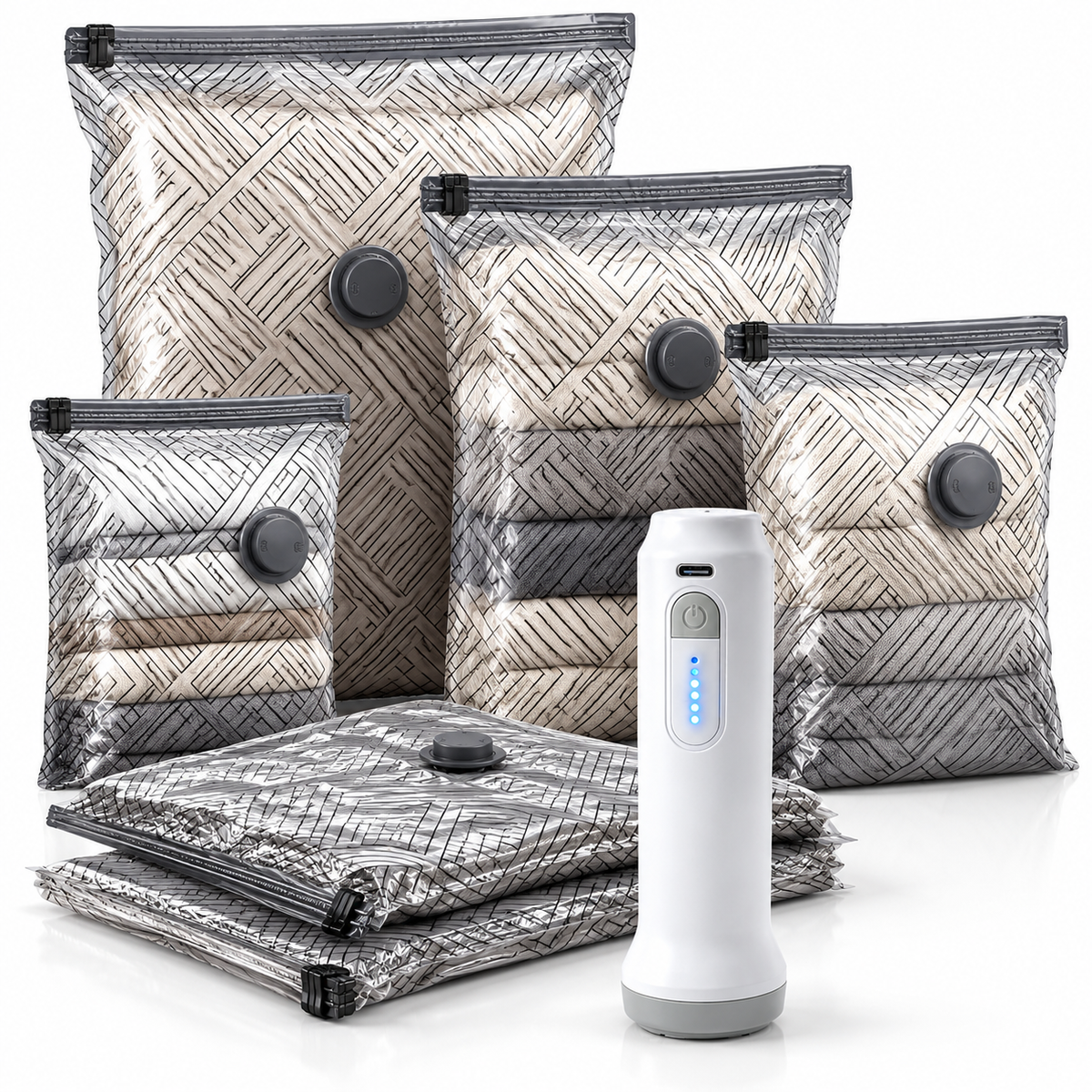 Travel Vacuum Storage Bags with Rechargeable Pump