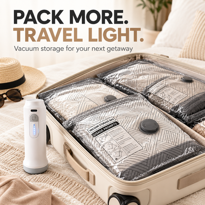 Travel Vacuum Storage Bags with Rechargeable Pump