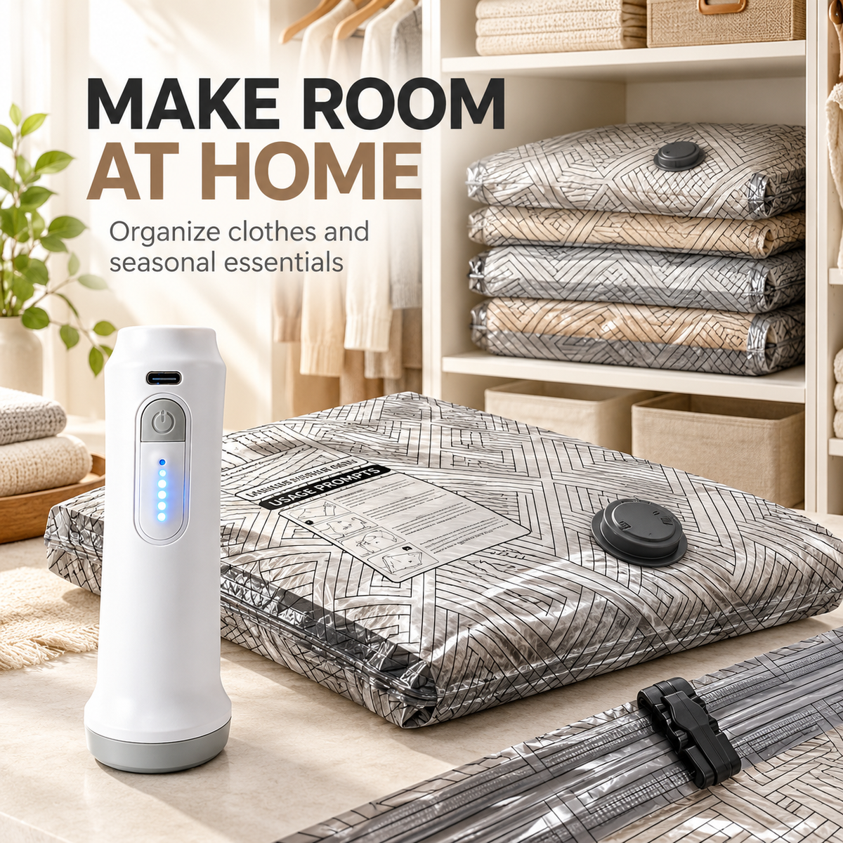 Travel Vacuum Storage Bags with Rechargeable Pump