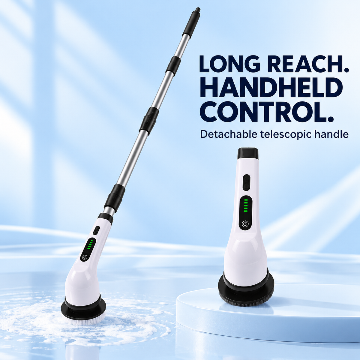 Cordless Electric Spin Scrubber with Extendable Handle