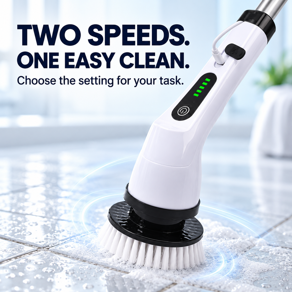 Cordless Electric Spin Scrubber with Extendable Handle