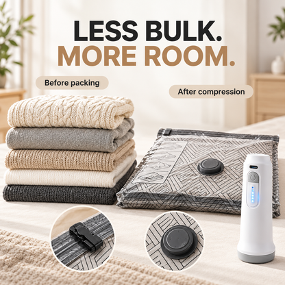 Travel Vacuum Storage Bags with Rechargeable Pump
