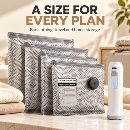 Travel Vacuum Storage Bags with Rechargeable Pump