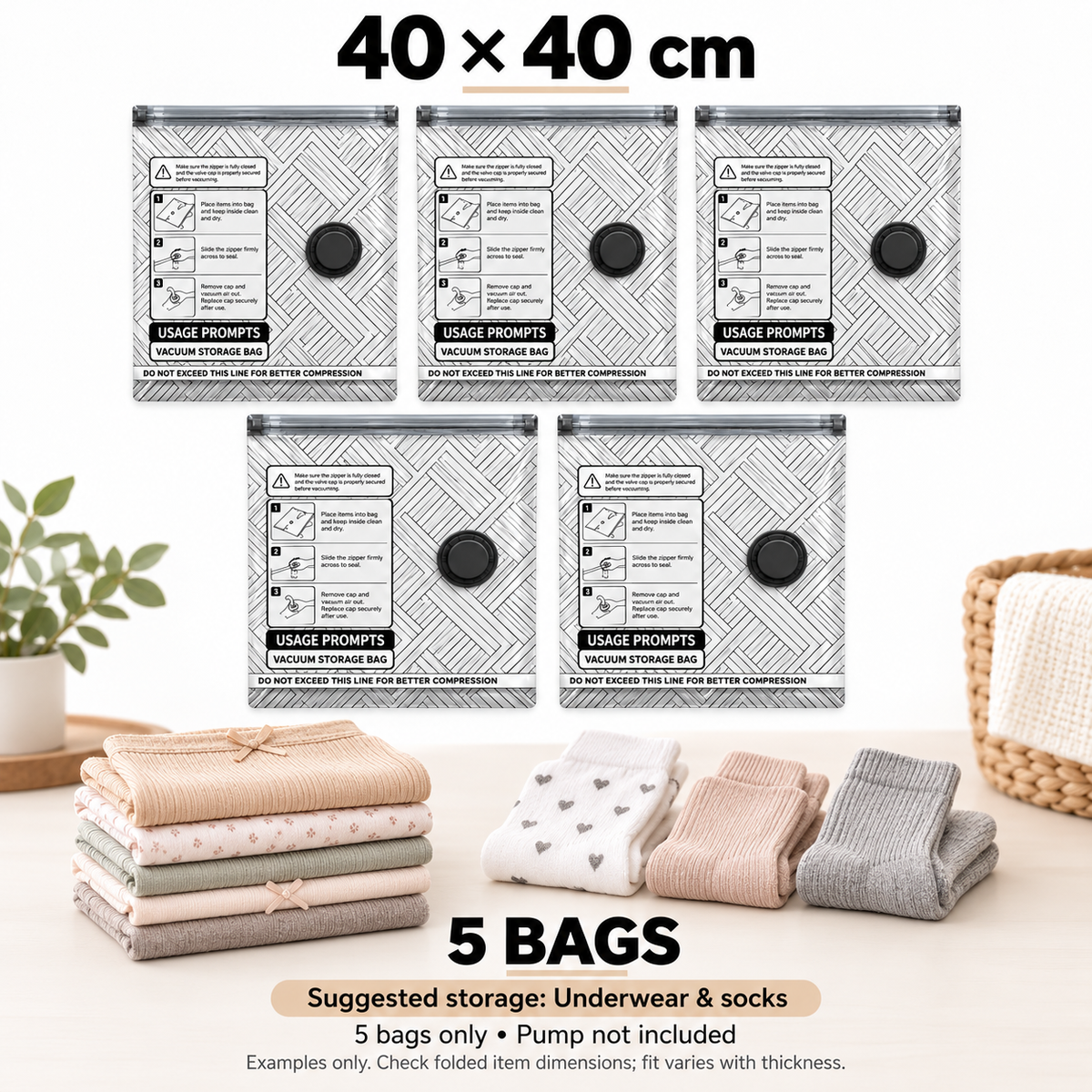 Travel Vacuum Storage Bags with Rechargeable Pump