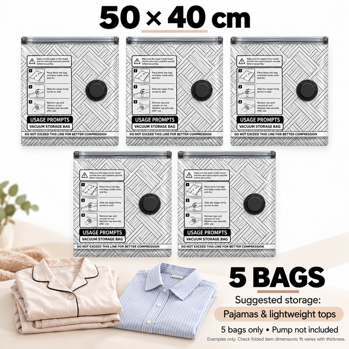 Travel Vacuum Storage Bags with Rechargeable Pump