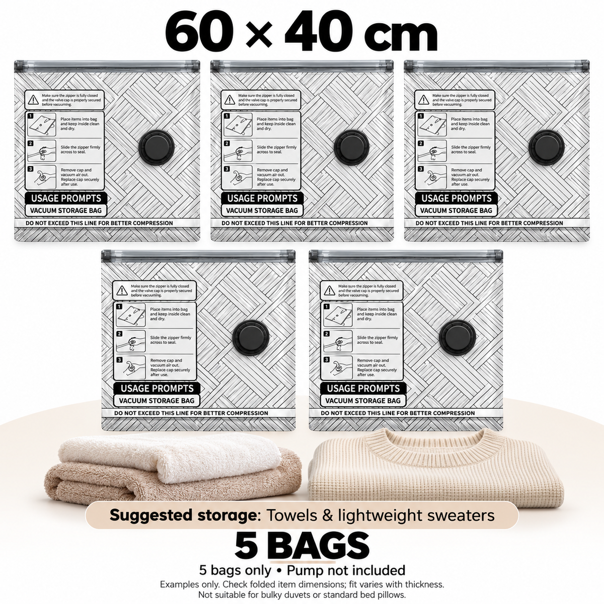 Travel Vacuum Storage Bags with Rechargeable Pump
